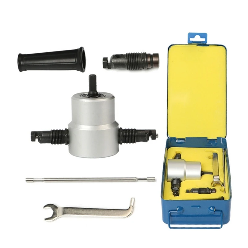 

Nibble Metal Cutting Double Head Sheet Nibbler Saw Cutter Tool Drill Attachment Cutting Tool DropShipping