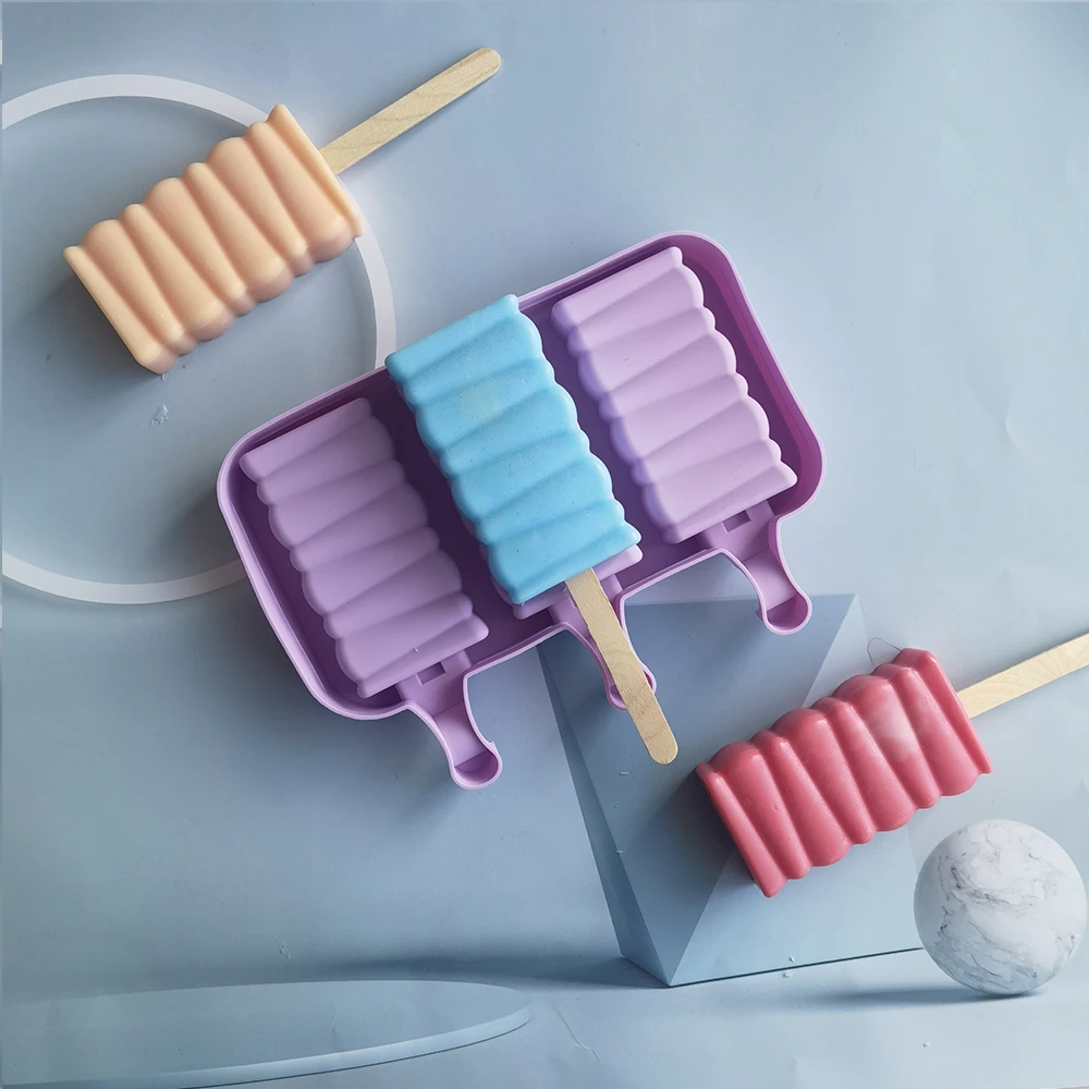 Moule À Glace À Glace En Silicone, Bloc De Construction À 3 Trous