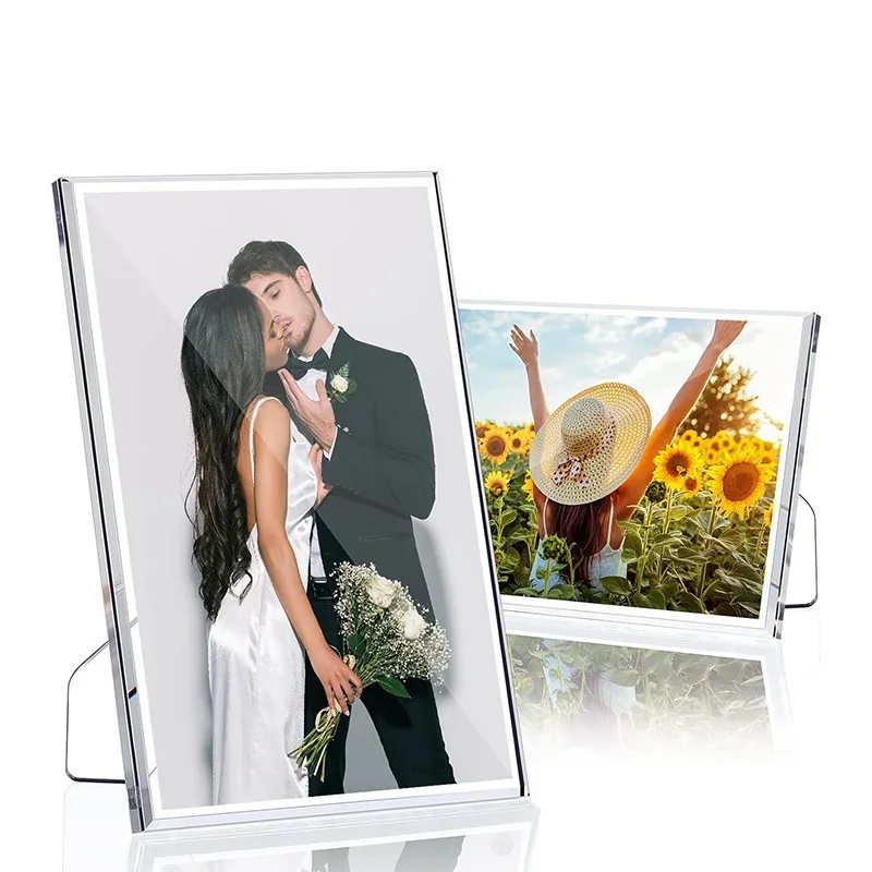 Magnetic Acrylic Picture Frame Set - Transparent Double-Sided Photo Display Stand (9x13 Cm) - View #6