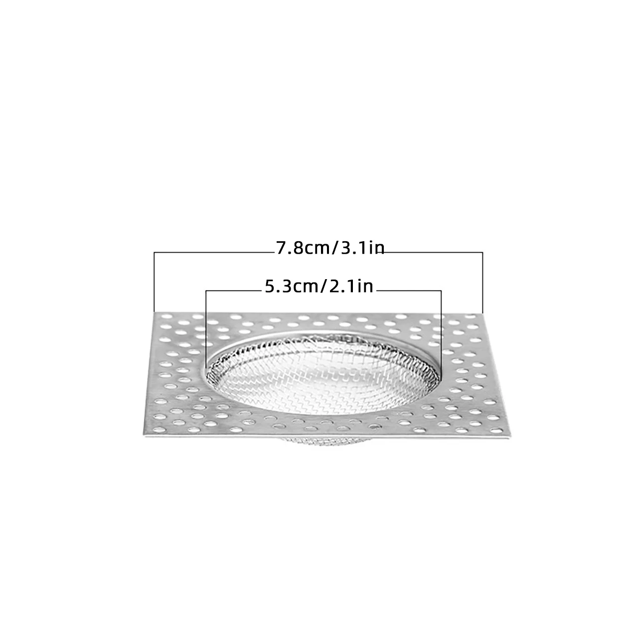Square Kitchen Sink Filter Stainless Steel Anti-blocking Net Sink Mesh Strainer Bathroom Floor Drain Cover Shower Hair Catcher