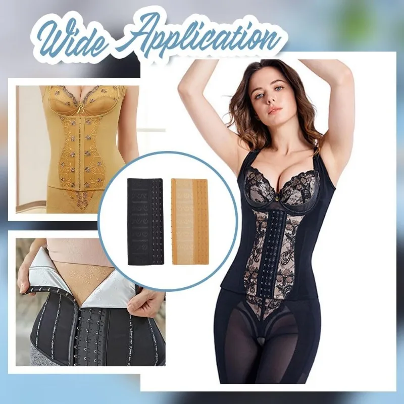 2 Pcs 2 Colors Polyester Corset Extenders 3 Rows 15 Hooks Longline Bra Extender Bustiers Extender Shapewear