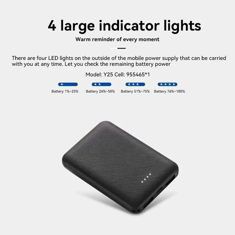 10000mAh Power Bank Fast Charging Portable External Battery Ultra-Thin USB Charg