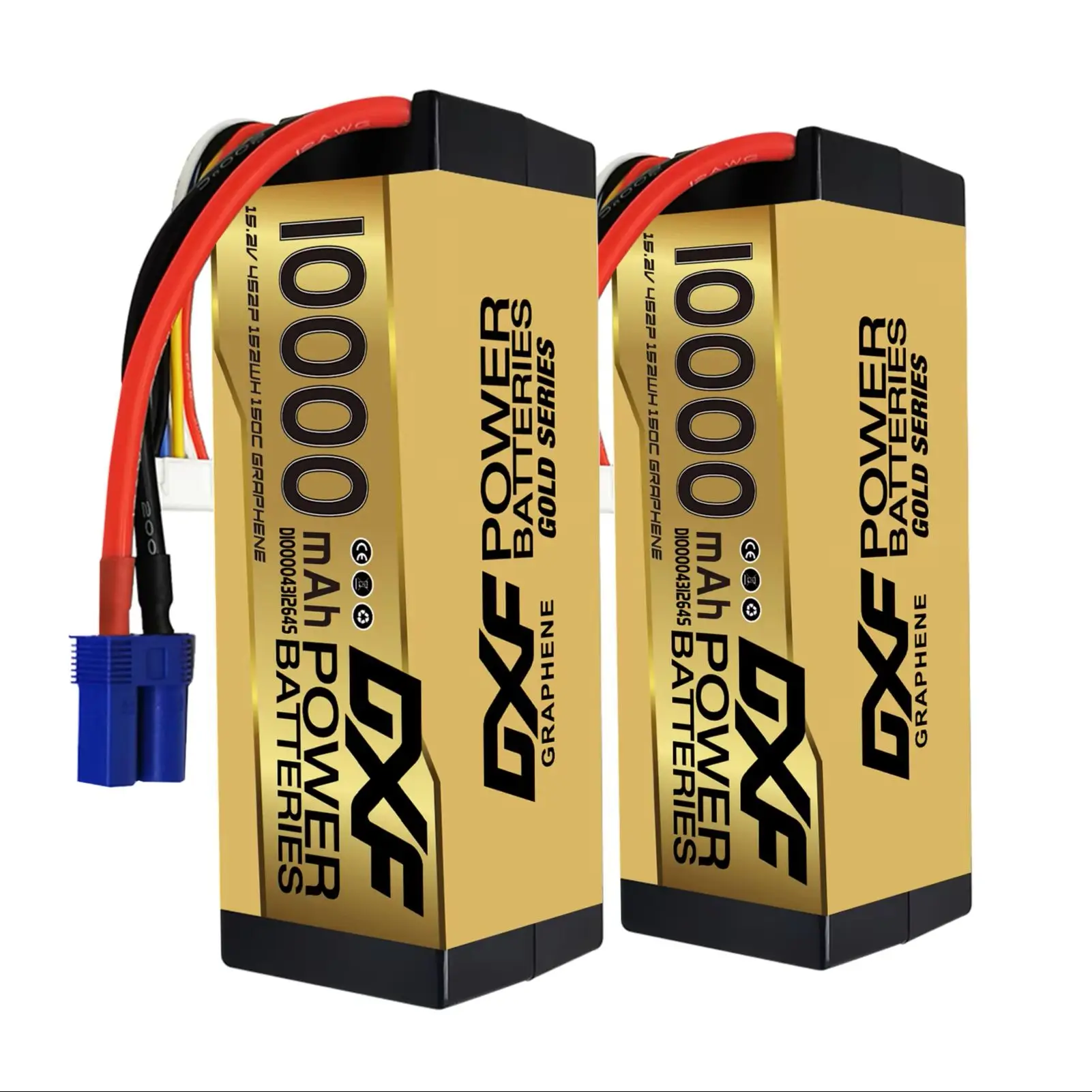 DXF 2 confezioni da 14,8 V batteria Lipo, 10000 mAh 4S Lipo, tensione 14,8 V, scarica continua 100 C, XT90, per auto RC Tr, Slash VXL, E-Maxx, E-Revo. Potenza e durata garantite