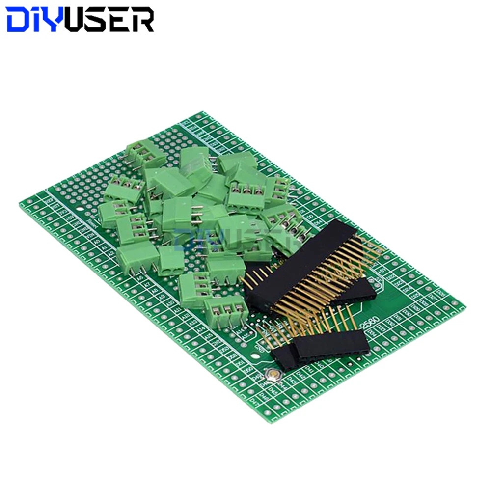 Arduino MEGA 2560 R3 Shield Board Prototype Expansion Module with Screw Terminal Blocks & Double-Side PCB Kit