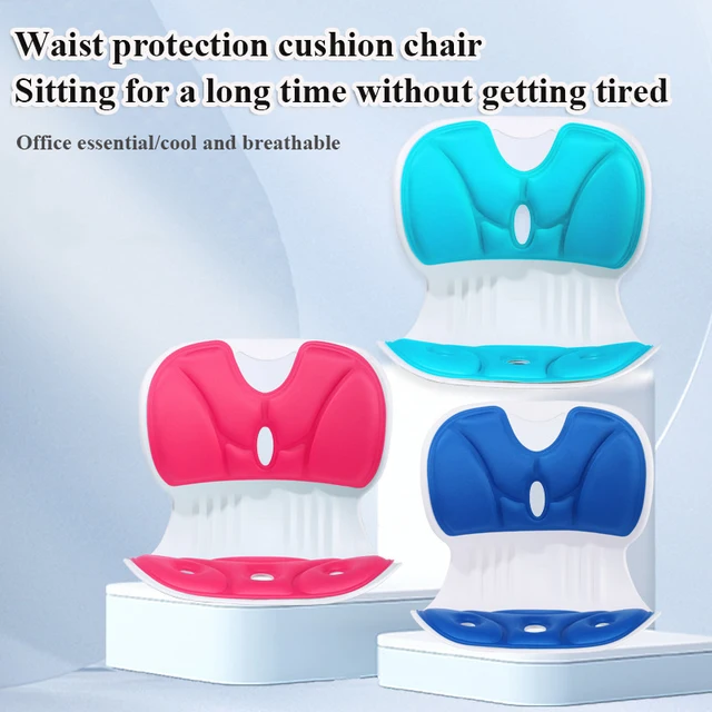 Chaise de coussin de siège pour adultes et enfants, soutien de la taille, chaise de protection de la colonne vertébrale, position assise longue, pas THbf 2