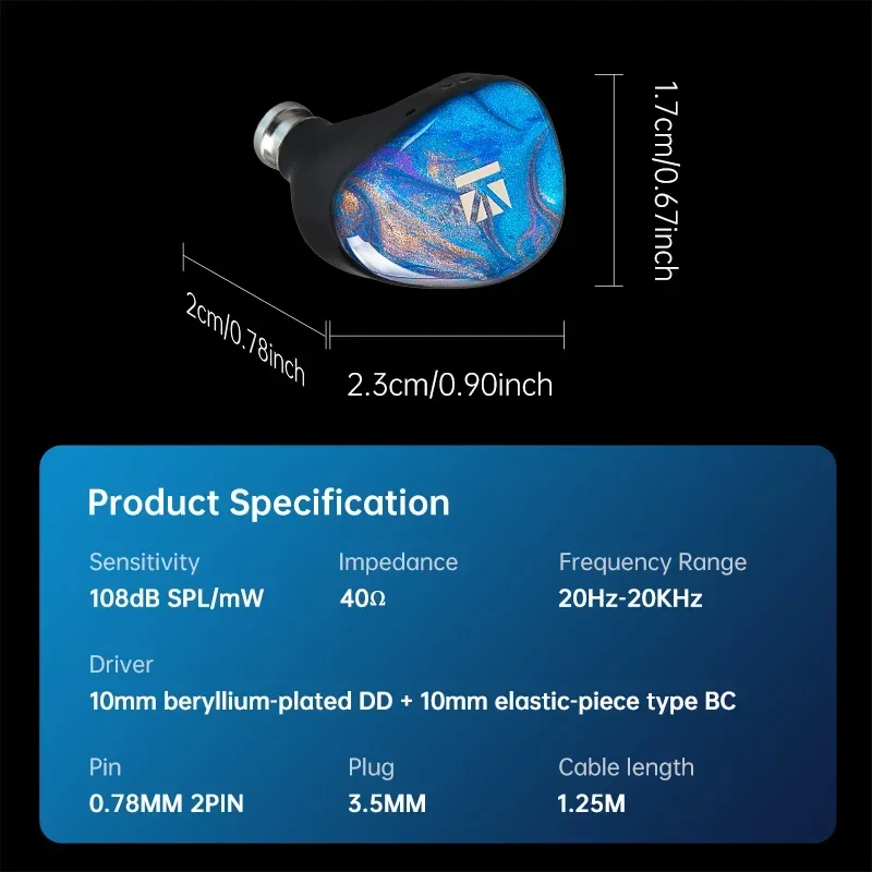 Earphone (2nd generation) 本体 未開封 KBEAR KB02 In-Ear Bone Conduction Hybrid Earphones HiFi Bass