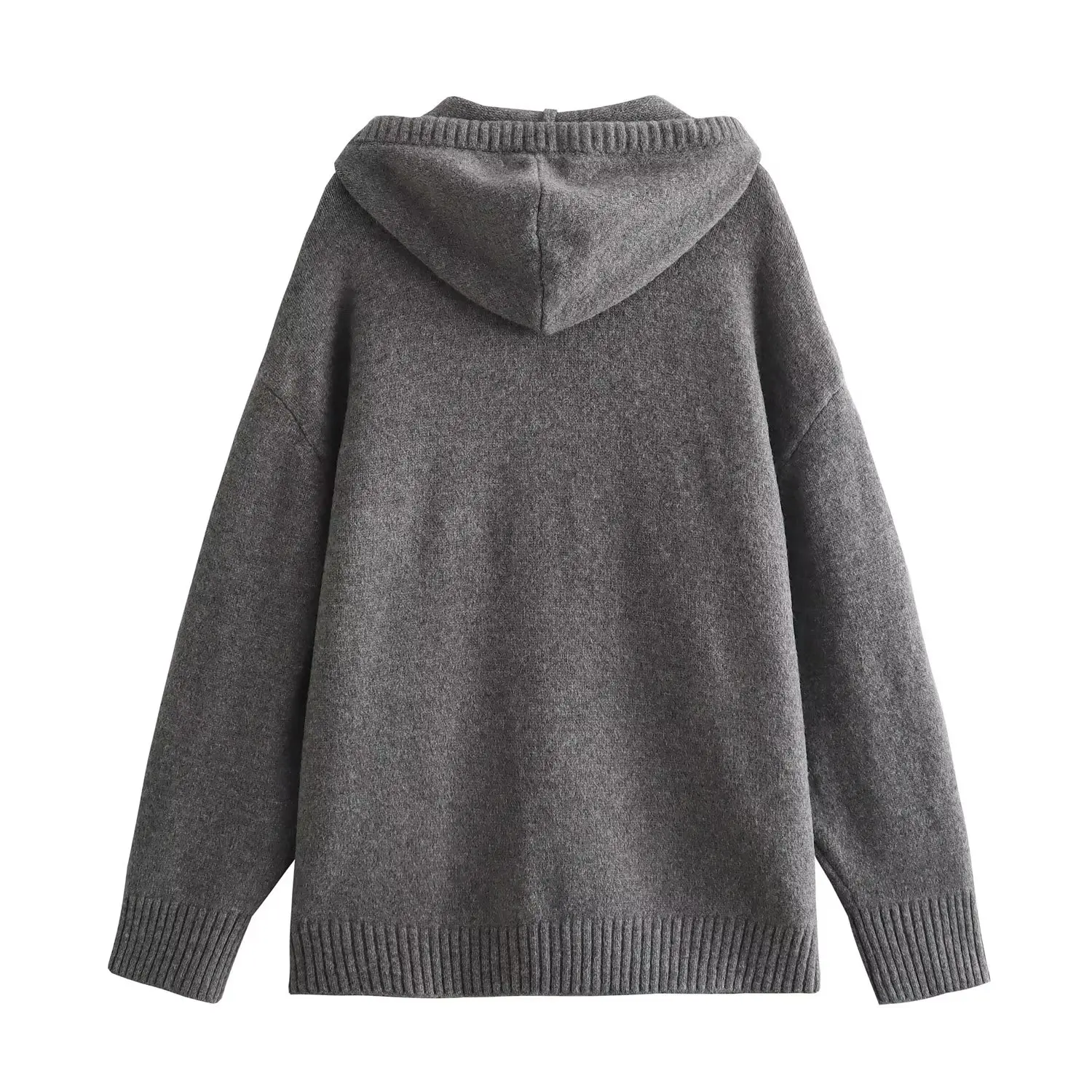 

Jenny&Dave Autumn And Winter Women's Hooded Pullover Sweater Women Tops Fashon Elegant Grey New Knitted Sweatshirt