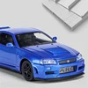 1:32 NISSAN Skyline Ares GTR R34 Alloy Sport Car Model Diecast & Toy Racing Vehicles Car Model Simulation Sound Light Kids Gifts 2