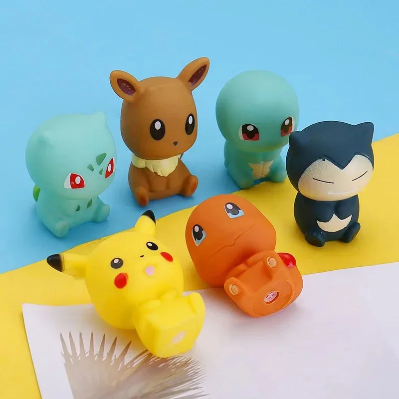 6pcs Pokemon Pikachu Figures Bathroom Bath Shower Baby Children Play Water Bath Toys Kids Sprinkling Shower Decompression Toys
