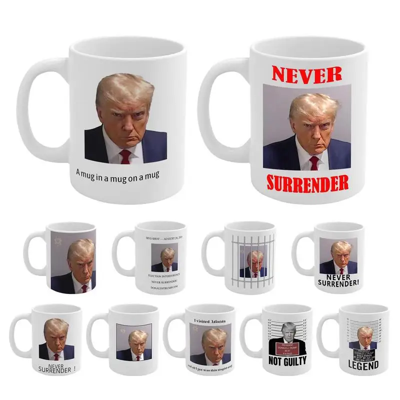 

Donald Trump Coffee Mug Shot 350ml Ceramic Tea Cup United States Seal Ceramic Mug Drinkware Prank Gift Drinkware Accessories