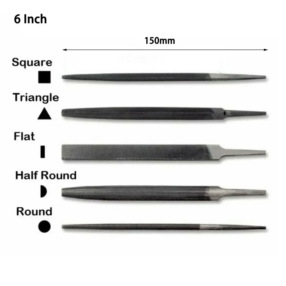 Industrial Steel Triangular Flat and Square File Set Without Handle