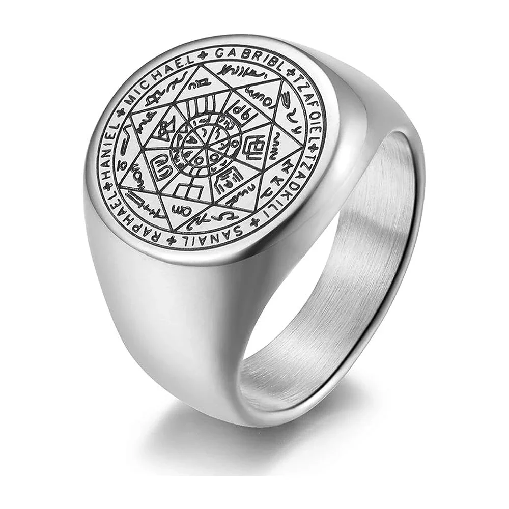 YILUOCDSealofTheSevenArchangelsRingsforMenTheKeyofSolomonRingKabbalahTalismanAmuletStainlessSteelMaleJewelry-AliExpress36