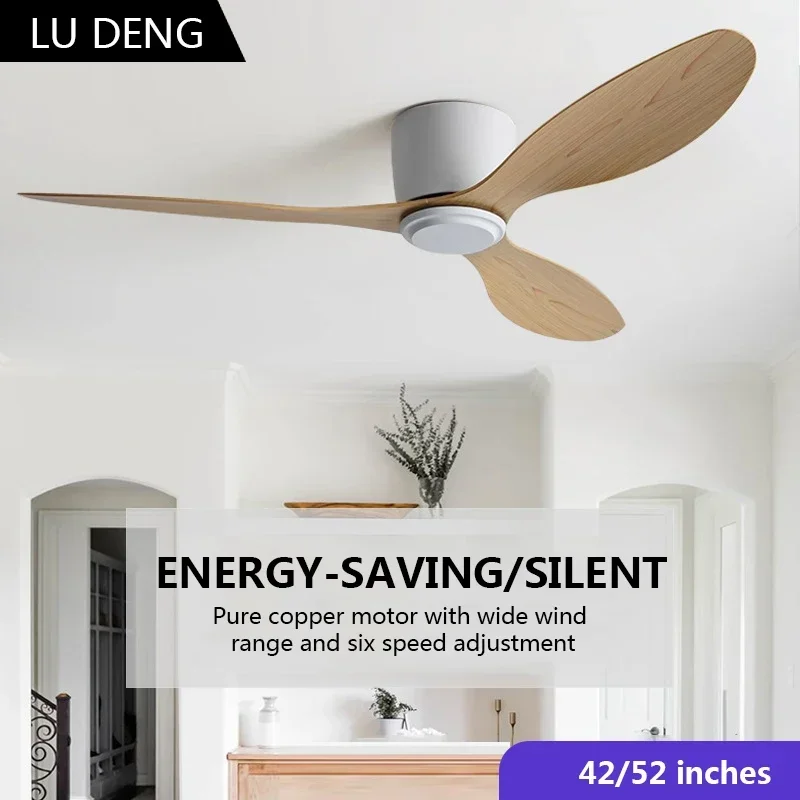 Ceiling Fan LED Lights DC Motors High Air Volume Remote Control Kitchen Bedroom Dining Room Terrace