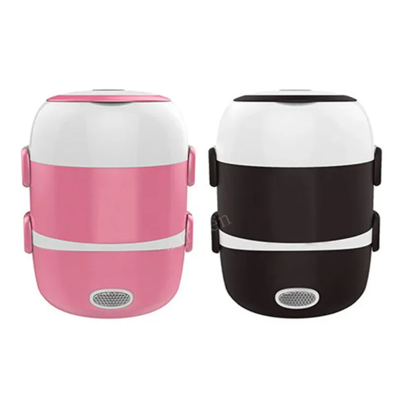 Mini Electric Rice Cooker Stainless Steel 2/3 Layers Steamer Portable Meal Thermal Heating Lunch Box Food Container Warmer