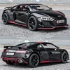 1:24 AUDI R8 V10 Plus Alloy Performance Sports Car Model Diecast Metal Toy Racing Car Model Simulation Sound and Light Kids Gift 1