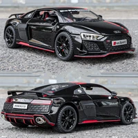 1:24 AUDI R8 V10 Plus Alloy Performance Sports Car Model Diecast Metal Toy Racing Car Model Simulation Sound and Light Kids Gift 1