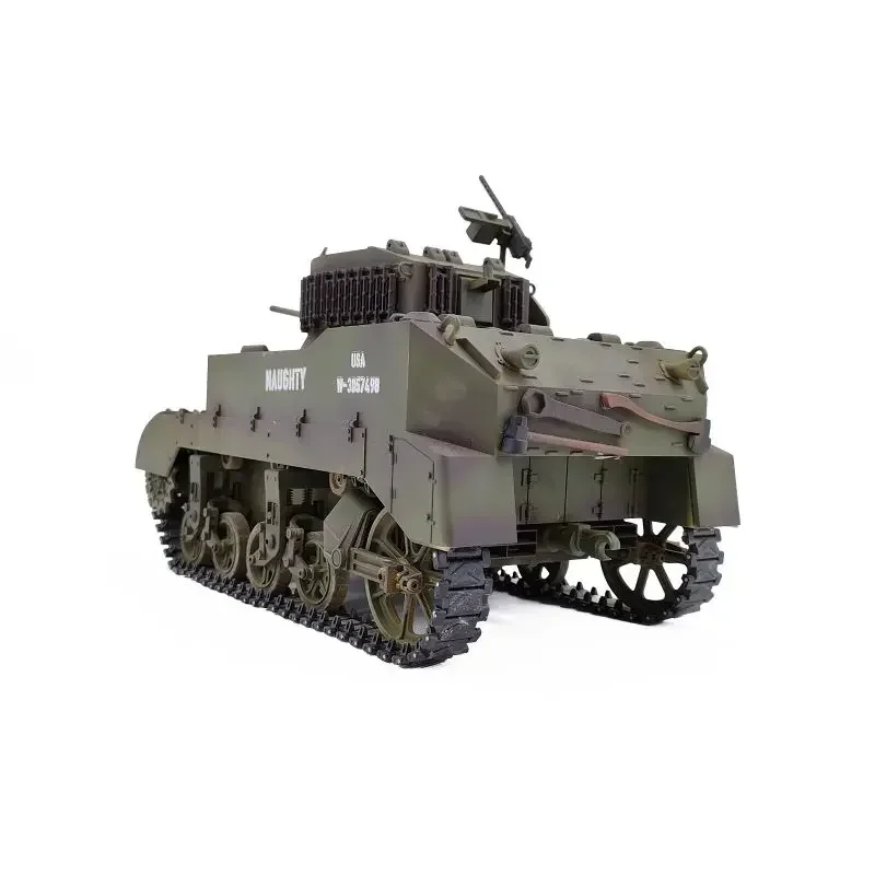 COOLBANK RC Tank 1/16 Scale 2.4ghz U.S. M5A1 Stuart Light Tank Model, Remote Control Tanks with Sound and Light  for Boys Adults 3