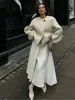 Elegant Solid Round Neck Button Up Short Coat Women Fashion Long Sleeved Jacket 2024 New Autumn Winter Lady Commute Street Wear 3