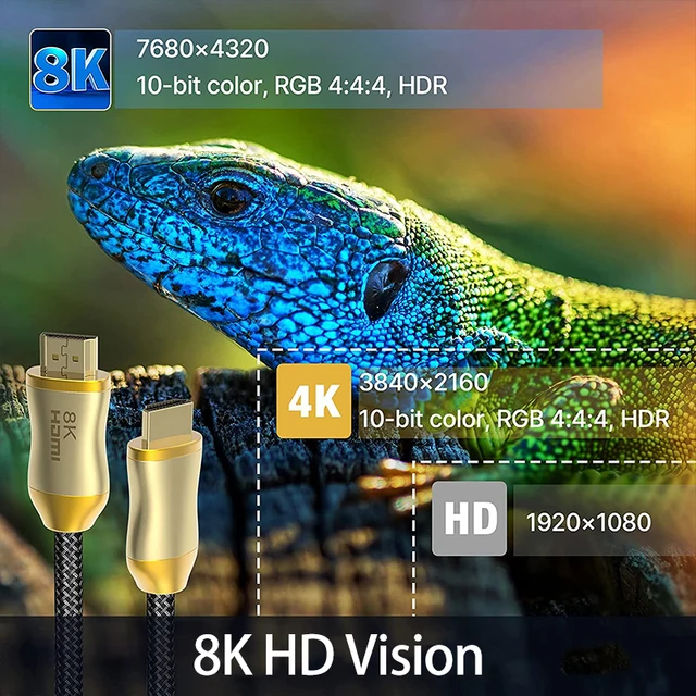 컴퓨터 TV 박스 PS5 용 최첨단 광섬유 HDMI 호환 2.1 케이블