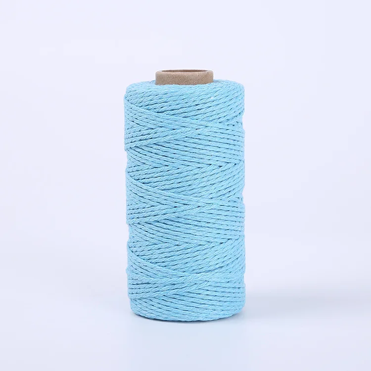 100M/Roll 2mm Cotton Rope Colorful Twine Macrame Cord Rope String Thread DIY Crafts Braided Twisted Cotton Home Textile Decor 