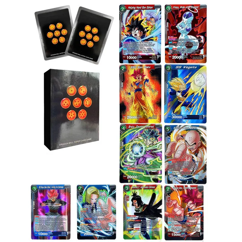 Anime Dragon Ball Super Cards English Saiya Goku Vegeta Shining Card Board Game Toys 50pcs 100pcs