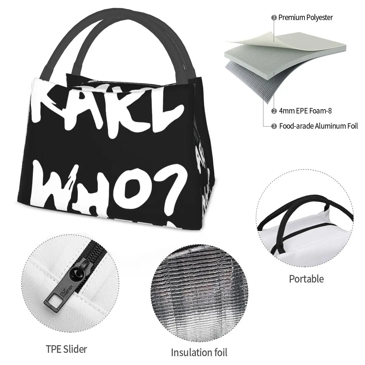 KARL WHO Portable insulation bag for Cooler Thermal Food Office Pinic Container