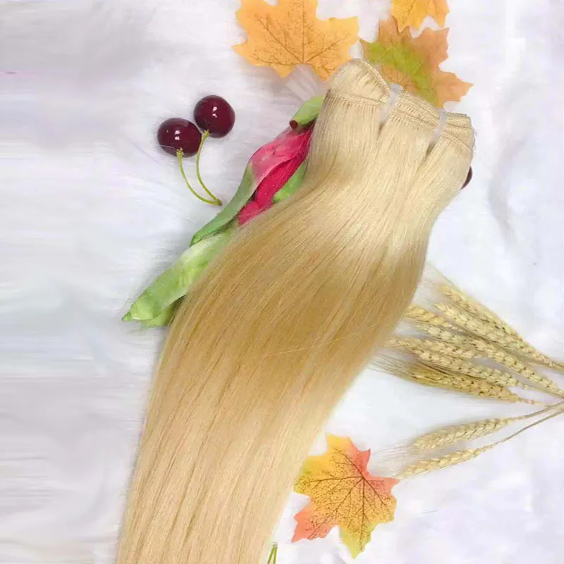 Straight Mink Human Hair Bundle Unproccessed Raw Virgin Human Hair Blond Color One Donor Ombre Blond Raw Virgin
