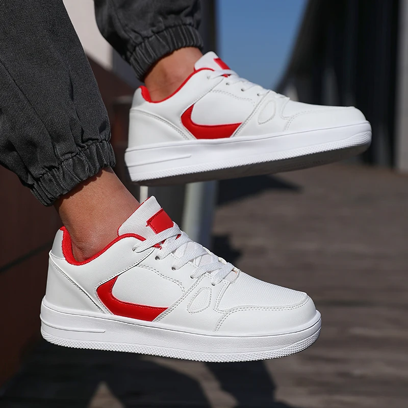 Fashion Men's Shoes Spring Sneakers Platform Wear-resistant Outdoor Jogging New Casual Lightweight Trendy White Board Shoes