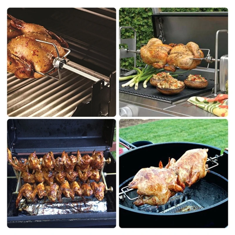 Stainless Steel Barbecue Forks 4 PCS Safe to Use Rotisserie Forks Perfect for Grilling Picnics Outdoor Activities