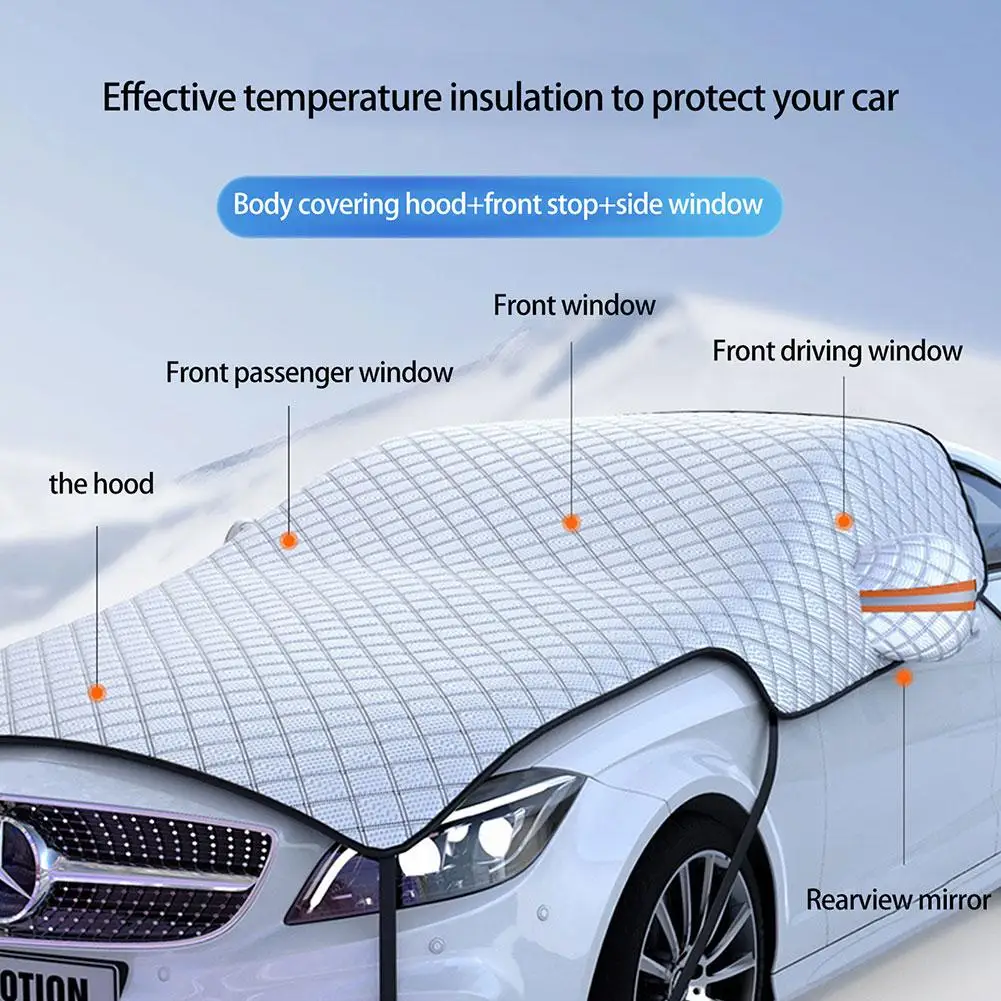 

Universal Thicken Car Cover Car Windshield Hood Protect Anti-Frost Sunshade Snowproof Cover Windshield Protector For Sedan E7W5