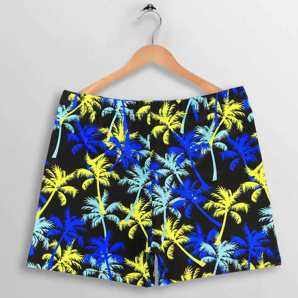 Men Swimming Trunks Quick Dry Men Shorts Digital Print Pattern Flat Corner Swimming Pants