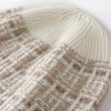 Cashmere Gold Silver Wire Thick Beanies Ribbed Hem Soft Knitted Black Cap Hat Autumn Winter Warm Merino Wool Caps 2