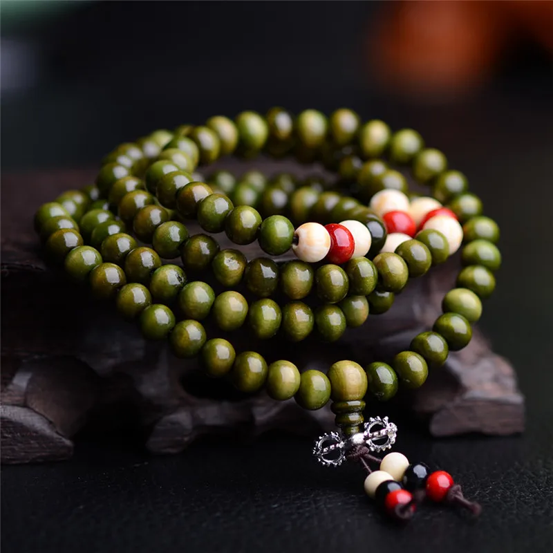 Buddhist 108 Mala Prayer Bracelets 8mm Tibetan Buddhism Mala Sandal prayer beads  Women Men Yoga Meditation Necklace