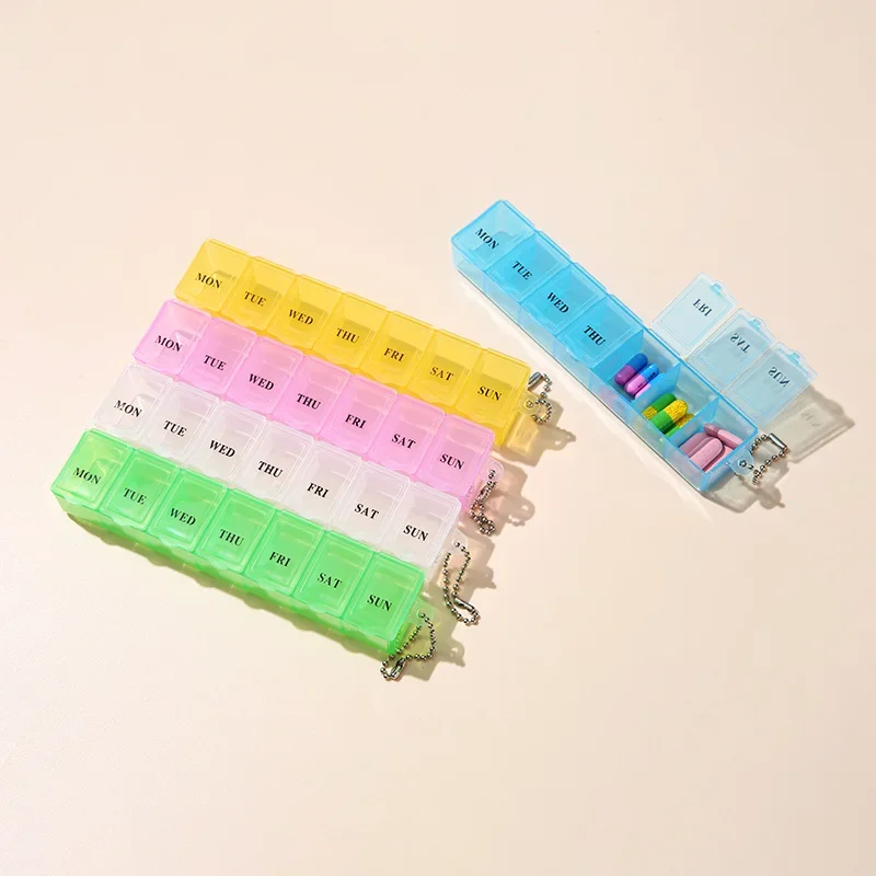 Pill Organizer Mini Bo&icirc;te &Agrave; M&eacute;dicaments Hebdomadaire Organisateur De Rangement Conteneur 7 Grilles Treillis Ind&eacute;pendant Tendance