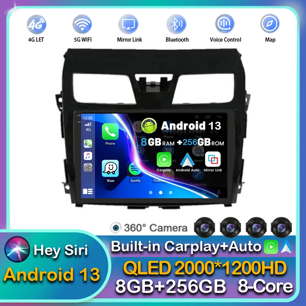 

Android 13 Carplay Auto WIFI Car Radio For Nissan Teana Altima 2013 2014 2015 Multimedia GPS Player Stereo Audio 2din Head Unit
