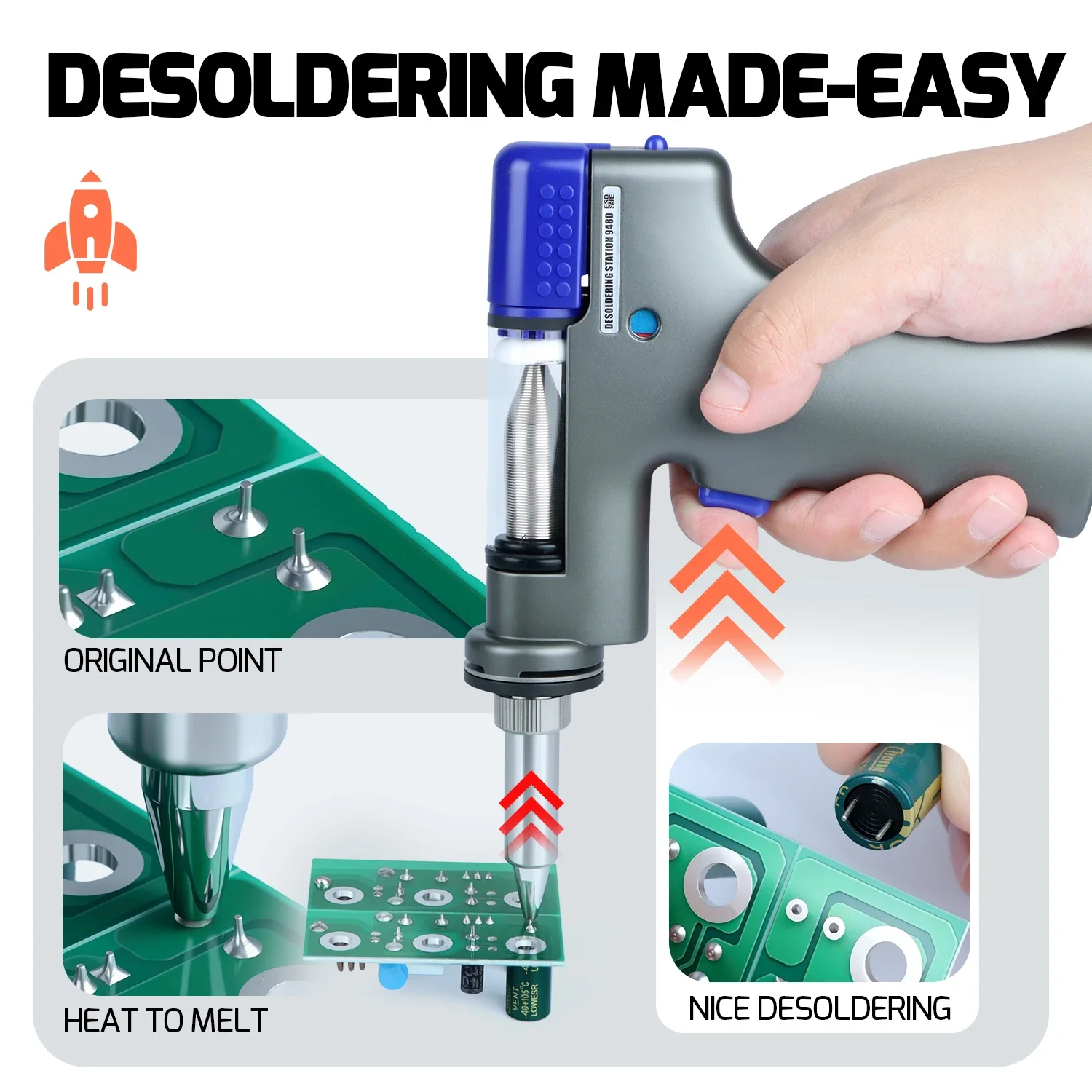 Silverflo 948D-I Desoldering Station 110W Suction Tin Gun Soldering Suction 5