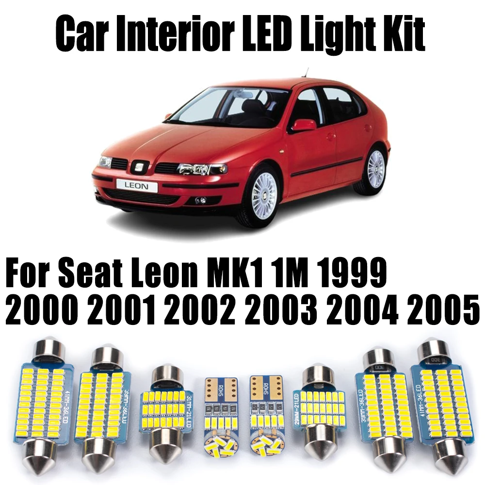 14-Piece Canbus LED Interior Car Light Kit - Dome, Map, Door, Trunk, Ceiling Lights