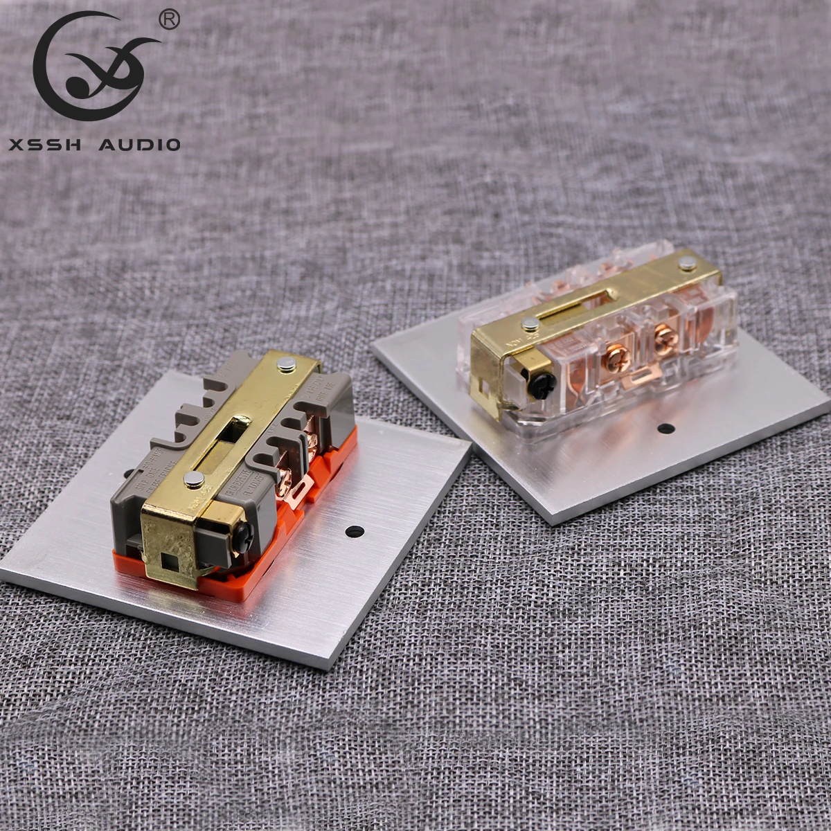 XSSH 2*US KS-II # Power Connector Hi-end DIY HIFI Copper Plated 24k Gold 20amp 20A 125V Aluminium Plate Electric Outlet Socket