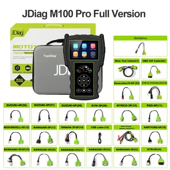 JDiag M100 Pro Scanner diagnostico per moto Strumento diagnostico di guasti OBD2 Lettore di codici per moto per BMW Kawasaki Yamaha Suzuki KTM