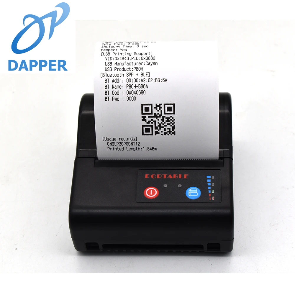 80mm 휴대용 미니 빌 프린터 무선 휴대용 미니 열 영수증 라벨 프린터 기계 휴대 전화와 호환 가능