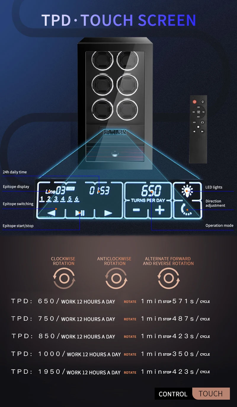 S760c6950932349c58170ff21a596bd9eX Embers Mechanical Watch Winder Automatic Winding Wooden Watch Storage Box Fingerprint Safe With Jewelry Box