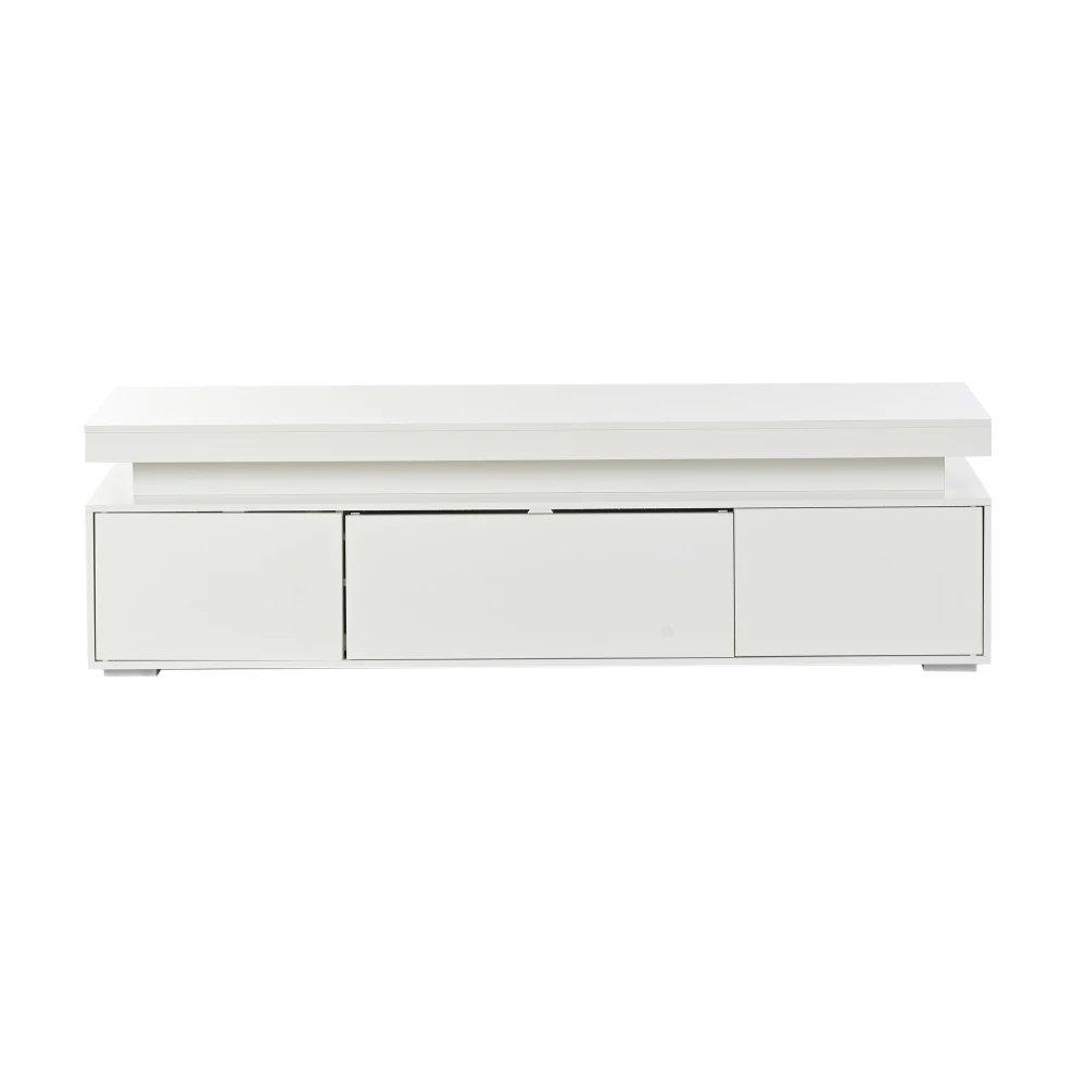 150*35*43cm Freistehender TV-Ständer für das Wohnzimmer, Moderner TV-Schrank mit 3 Türen, Lowboard mit LED-Lichtleiste und Stauraum – Detail 18