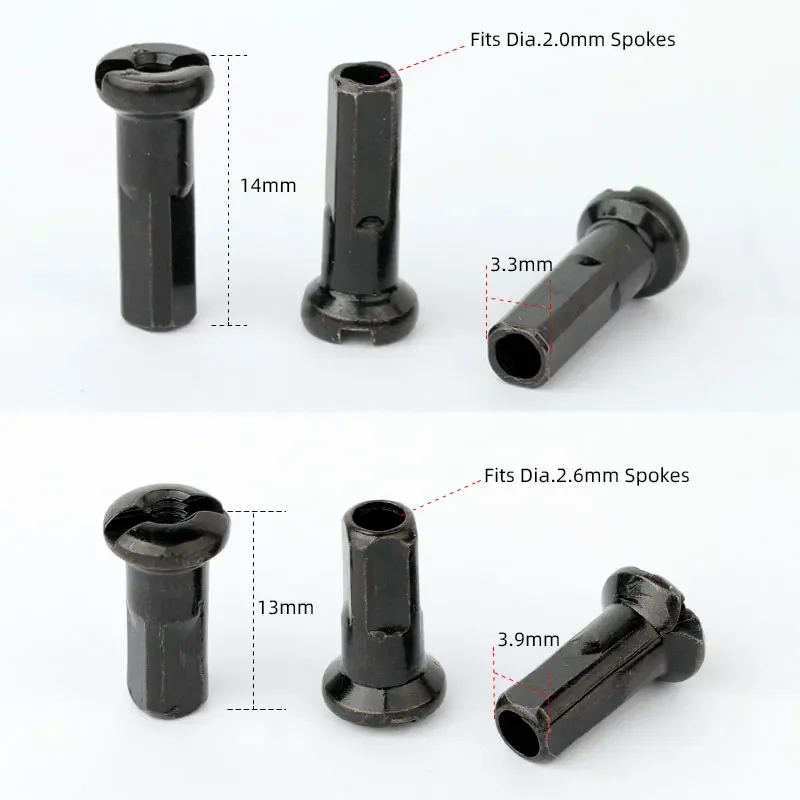 20/50PCS Brass Spoke Nipples 14G 13G 12G MTB Road Bicycle E-bike Scooter Rim Caps CU Nuts Copper Parts Coated Silver or Black bike spokes nipples
