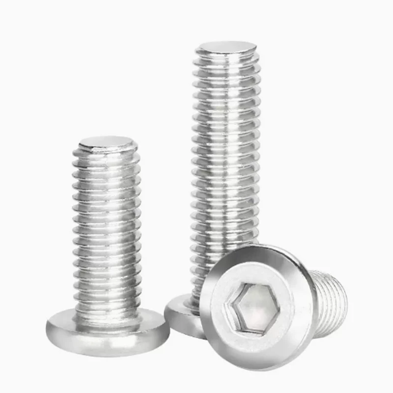304 Stainless Steel Chamfered Hexagon Beveled Flat Round Head Internal Hexagon Screws M6 M8 Furniture Lengthened Bolts