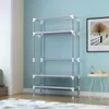 Portable Clothes Closet Rolling Door Wardrobe with Hanging Rack Non Storage Organizer 35.4 x 17.7 x 67.0 ‘’ (Gray) Wardrobes 4
