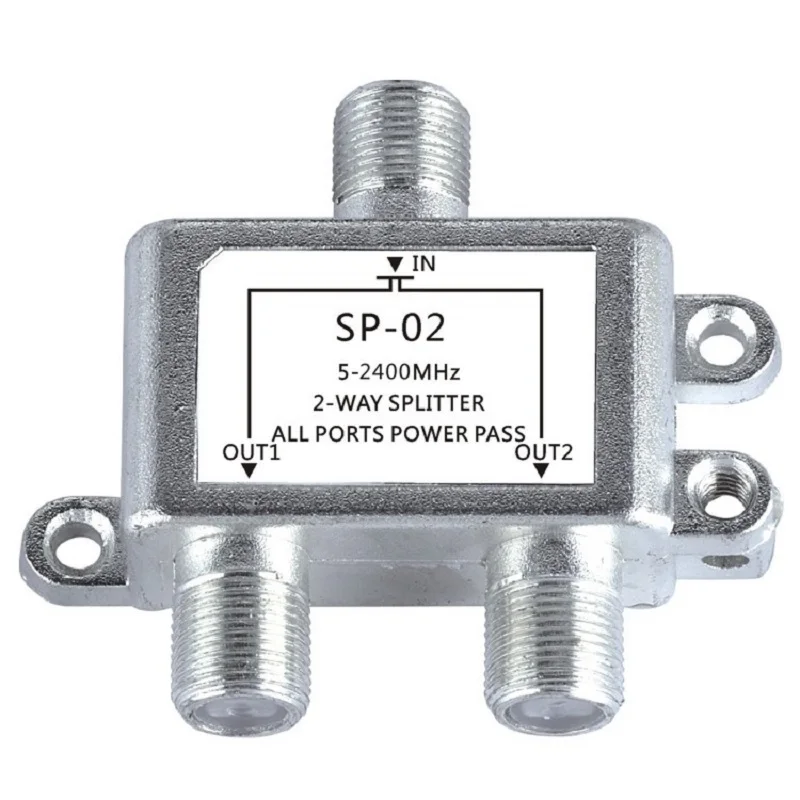 2-Way Coaxial Cable Splitter RG6 Compatible 5-2400MHz Digital Signal Female Coax Splitter Works with Satellite Antenna HDTV CATV,tv splitter