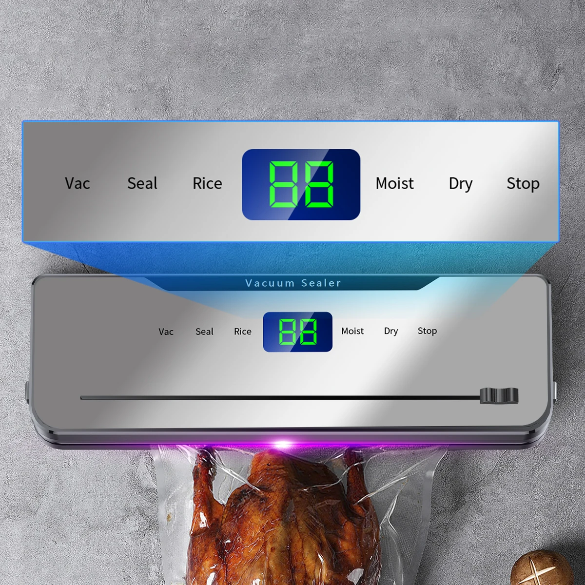 Electric Vacuum Sealer Dry/Wet Food Sealed Packaging Built-in Cutter Packaging Machine Kitchen Home Smart Food Bag Seal Machine 5