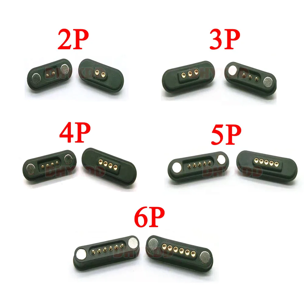 1-10Pair 2A Connettore Pogo Magnetico Impermeabile 2P 3P 4P 5P 6P Pogo Pin Maschio Femmina 2.2 Mm Presa Di Corrente Cc Caricata A Molla