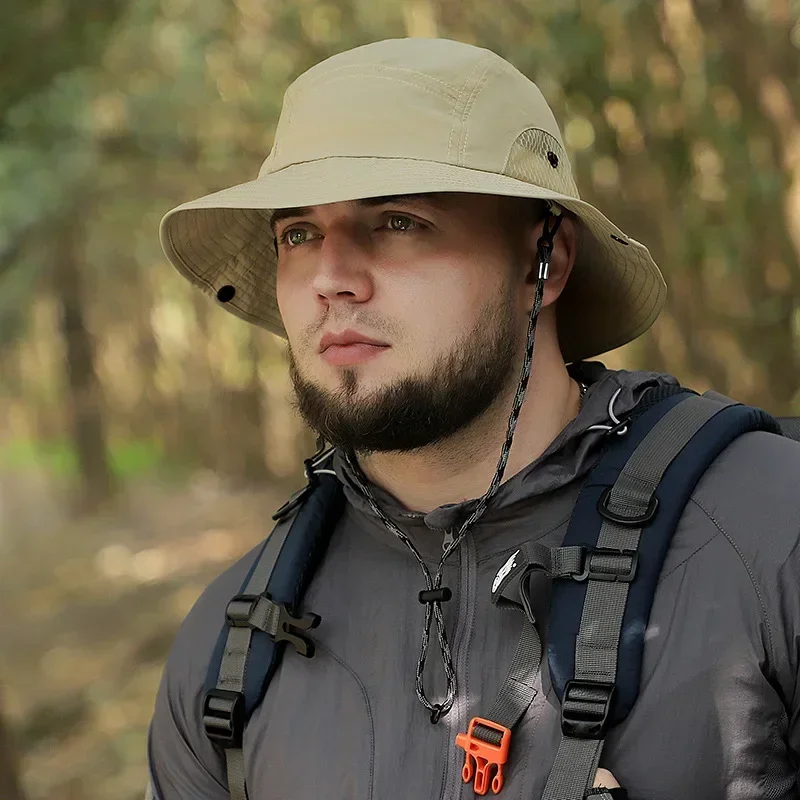 60-65cm XXL Big Head Hat Men Summer Outdoor Jungle Fisherman Cap Lightweight Sunscreen Quick-drying Sun Bucket Hats 4