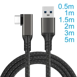 High - Speed 90° Elbow Type - C Charging & Data Cable - USB 3.2 GEN2, 60W Power Delivery, Various Lengths - 1m